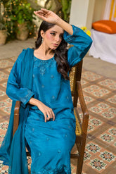 Azure Elegance Formal Silk Ensemble