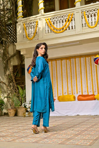 Azure Elegance Formal Silk Ensemble