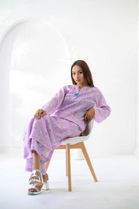 Lilac Bloom Printed Lawn Suit