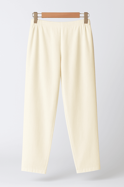 Womens Classic CreamWhite Straight Fit Trouser detail