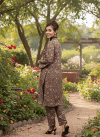 Kahani-chin printed swiss
