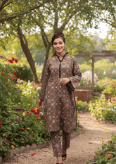 Kahani-chin printed swiss