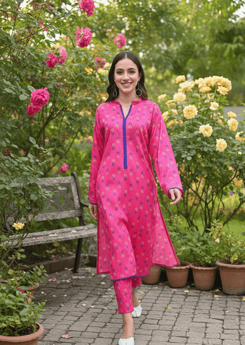 The 'Rani Pink' Print detail