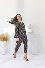 black floral ensemble