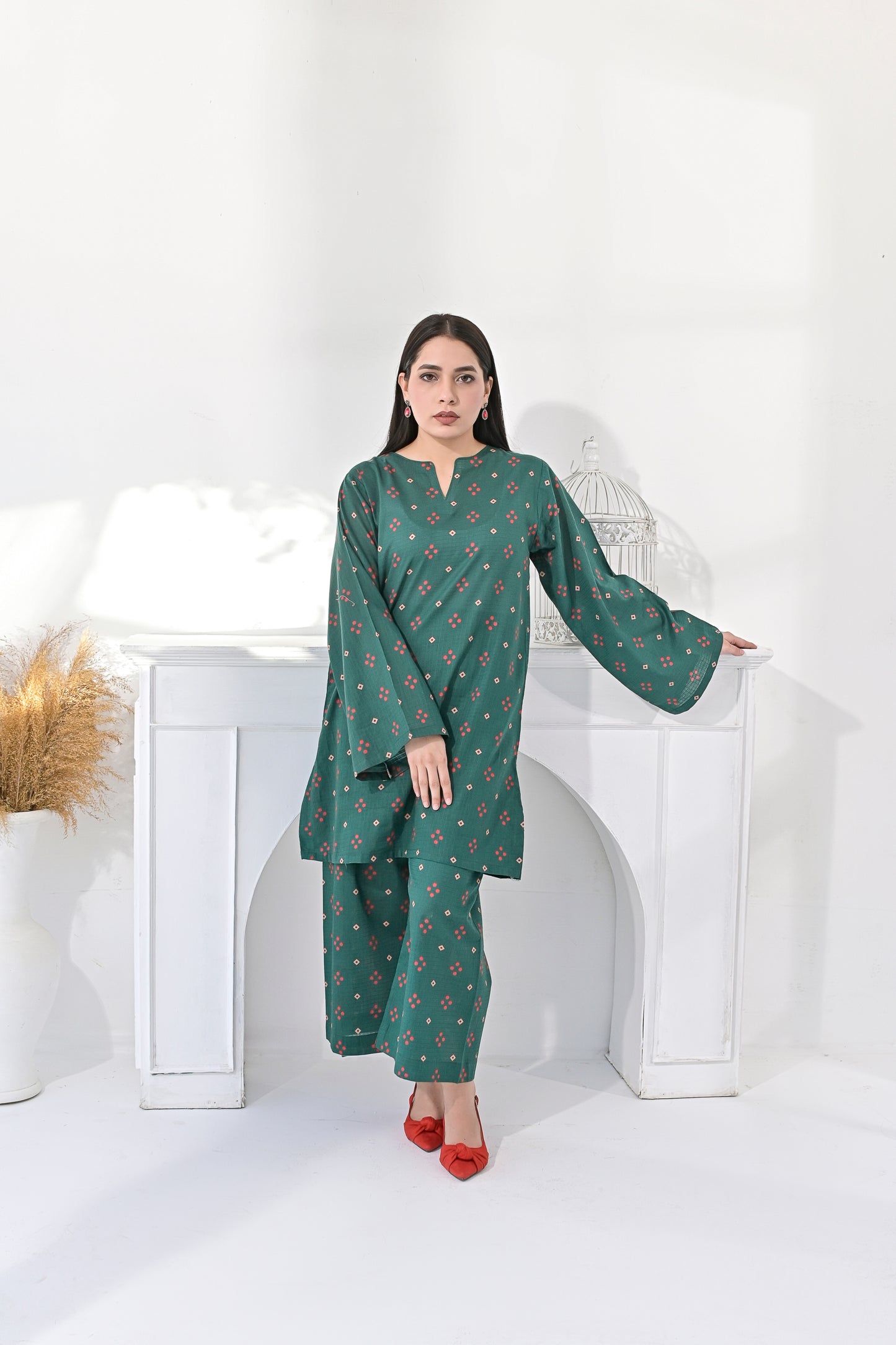 Blush & Bloom Floral Green Outfit