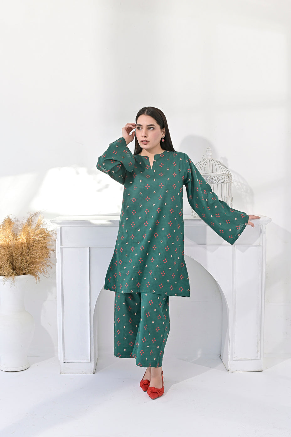 Blush & Bloom Floral Green Outfit