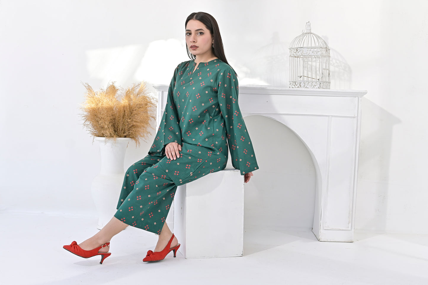 Blush & Bloom Floral Green Outfit