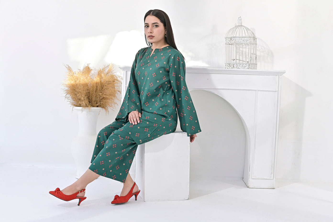 Blush & Bloom Floral Green Outfit