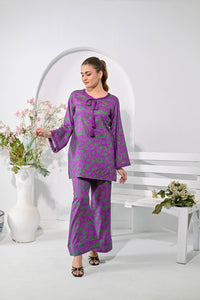 Purple Blossom Printed Lounge Set