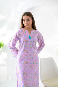 Lilac Bloom Printed Lawn Suit