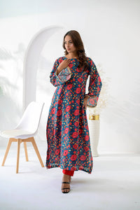 Gulnaar Teal Lawn Ensemble