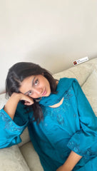 Azure Elegance  Formal Silk Ensemble