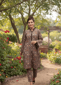 Kahani-chin printed swiss