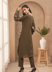 Olive Blossom Embroidered Kurta Set