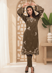 Olive Blossom Embroidered Kurta Set