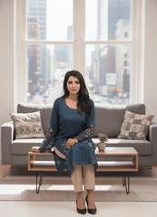 Midnight Petal Embroidered Kurta Set