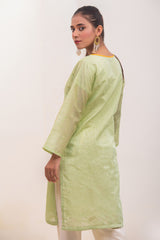 Alizeh  Soft Green Paper Cotton Shirt