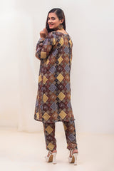 Kahani-chin printed swiss